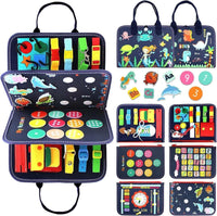 Montessori busy board with dressing buckles for toddlers by Zepivo