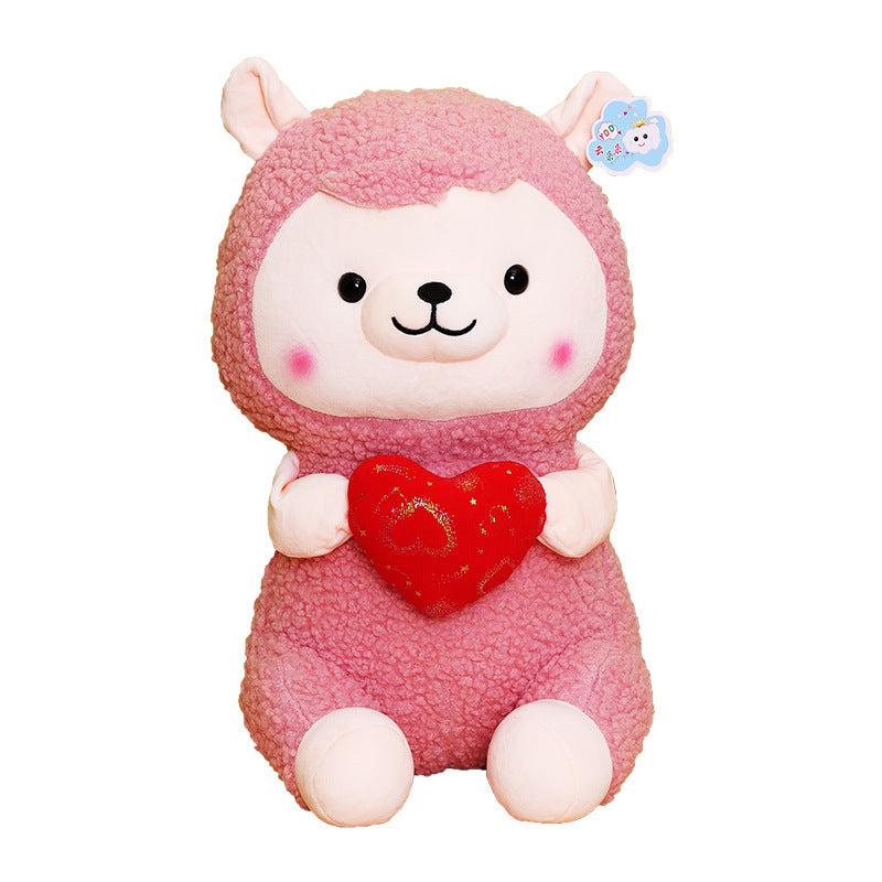 New Heart-hugging Alpaca Plush Toy Cute Sheep Doll Large Pillow Ragdoll Girls' Gifts