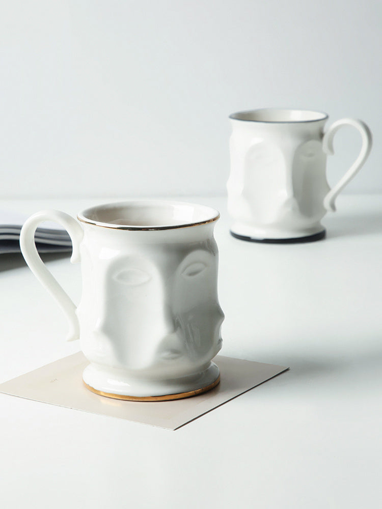 Elegant Nordic Ceramic Face Cup – A Touch of Art in Every Sip