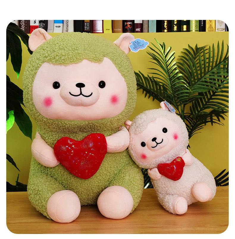 New Heart-hugging Alpaca Plush Toy Cute Sheep Doll Large Pillow Ragdoll Girls' Gifts