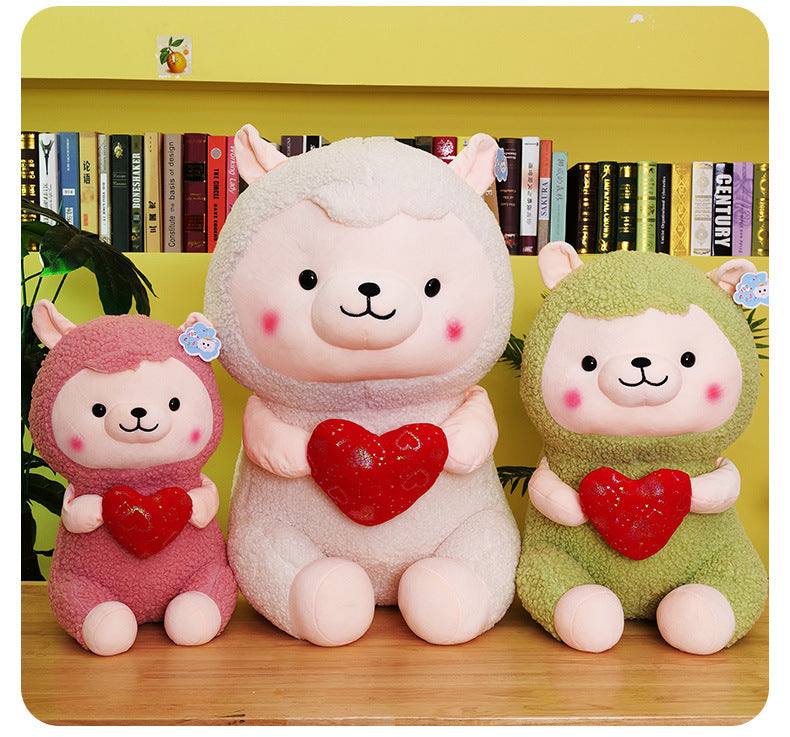 New Heart-hugging Alpaca Plush Toy Cute Sheep Doll Large Pillow Ragdoll Girls' Gifts