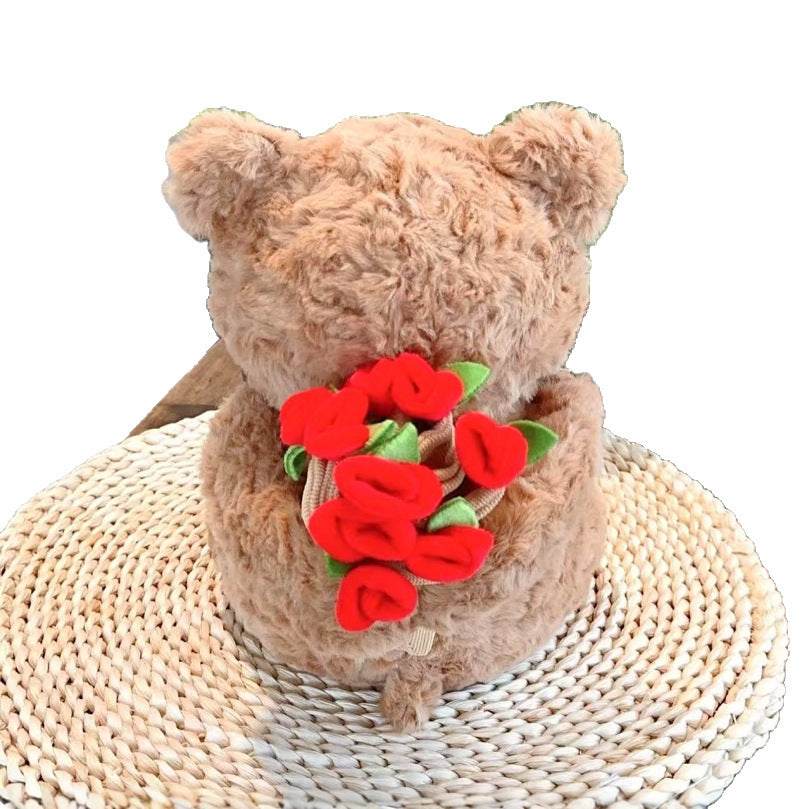 Rose Bouquet Bear Doll Plush Toy