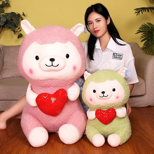 New Heart-hugging Alpaca Plush Toy Cute Sheep Doll Large Pillow Ragdoll Girls' Gifts