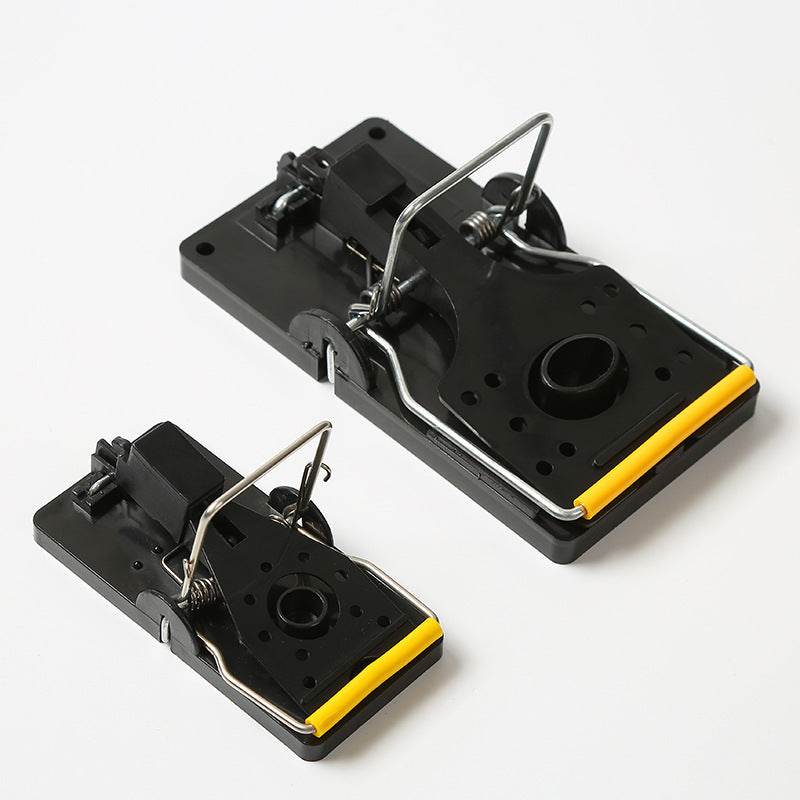 Heavy-duty classic snap mouse trap with wooden base and metal spring for quick rodent control