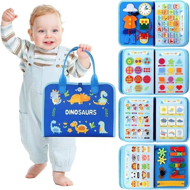 Montessori busy board with dressing buckles for toddlers by Zepivo