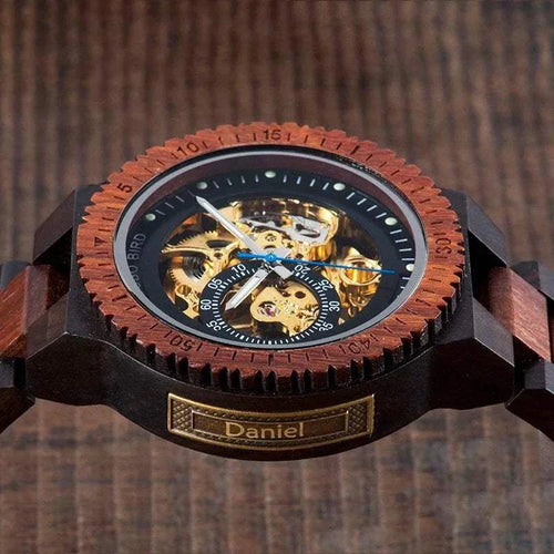 Engraved Skeleton Watch