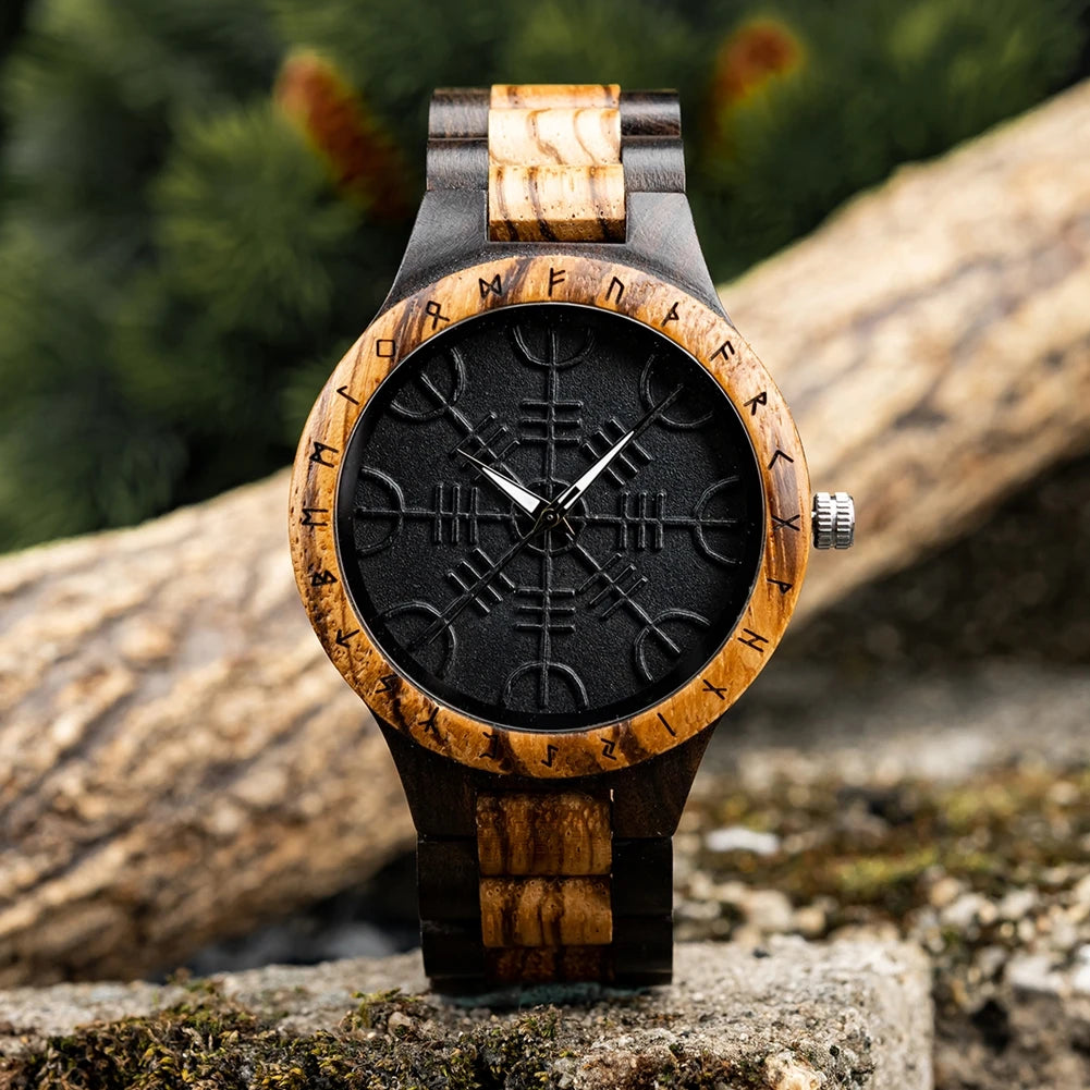 Vegvisir Wooden Watch – Crafted for Style & Guidance