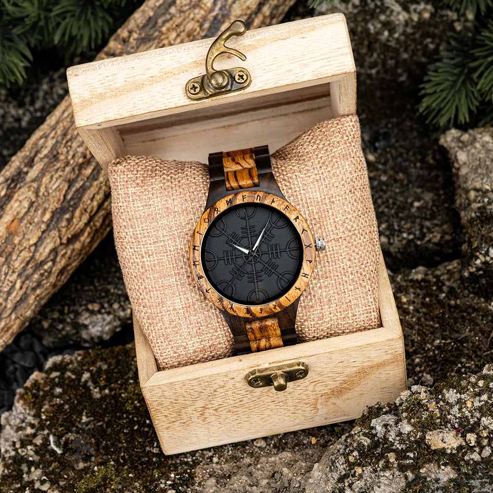 Vegvisir Wooden Watch – Crafted for Style & Guidance