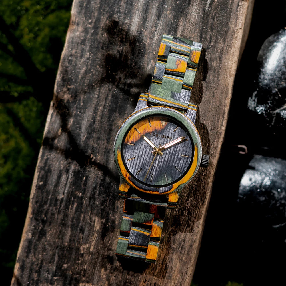 BOBO BIRD Wooden Echo Personalized Watch - Customizable & Unique Design For Men.