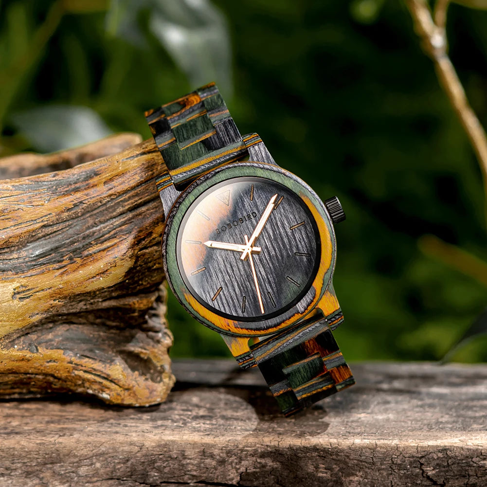 BOBO BIRD Wooden Echo Personalized Watch - Customizable & Unique Design For Men.