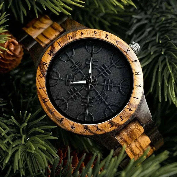 Reloj de madera Vegvisir: diseñado para brindar estilo y orientación