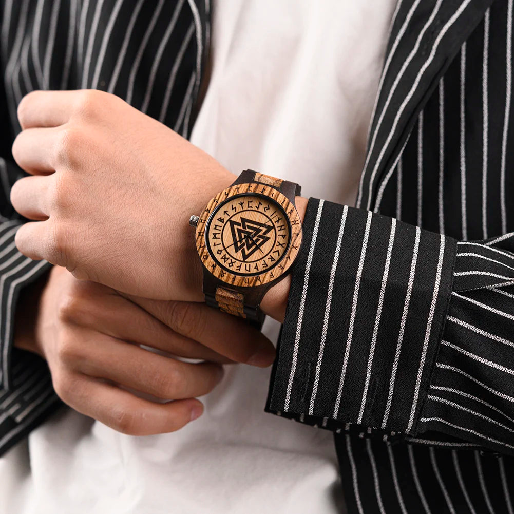 Vegvisir Wooden Watch – Crafted for Style & Guidance