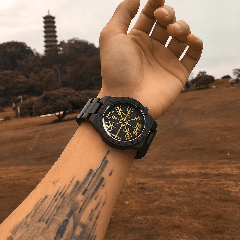 Vegvisir Wooden Watch – Crafted for Style & Guidance