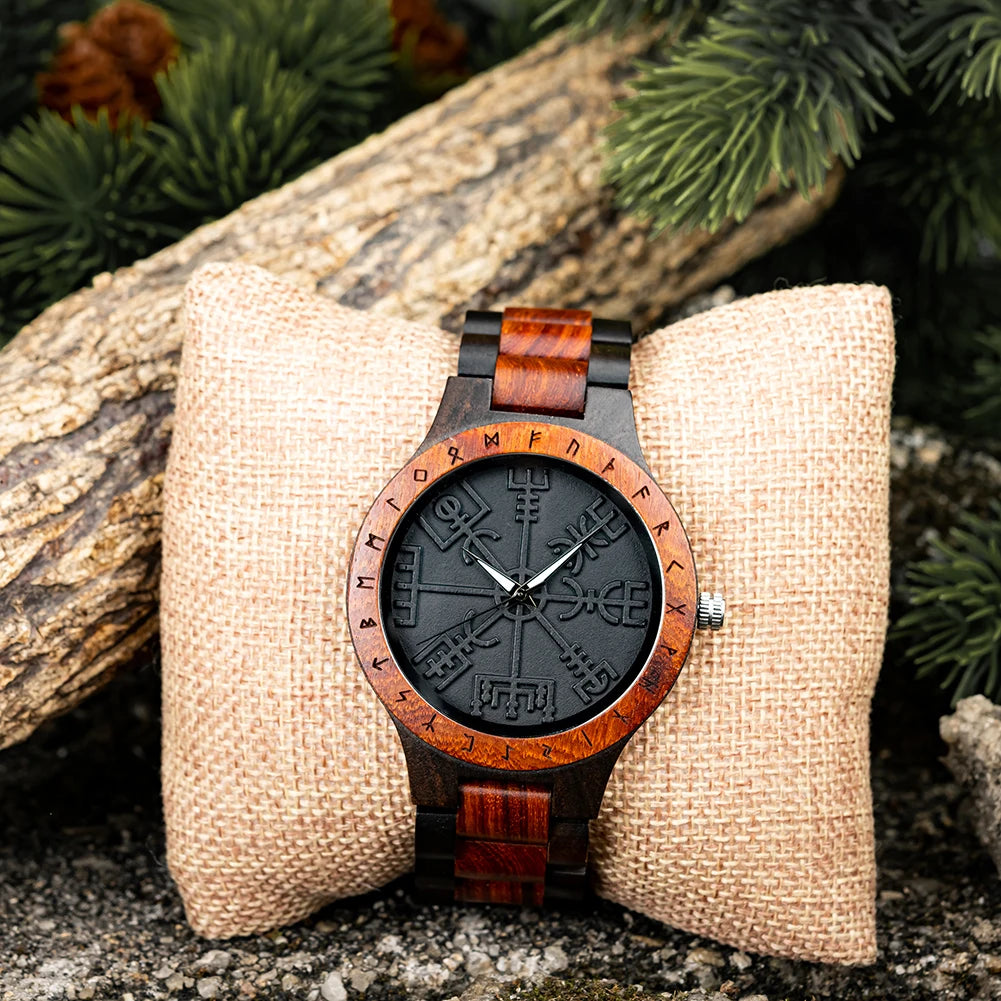 Vegvisir Wooden Watch – Crafted for Style & Guidance