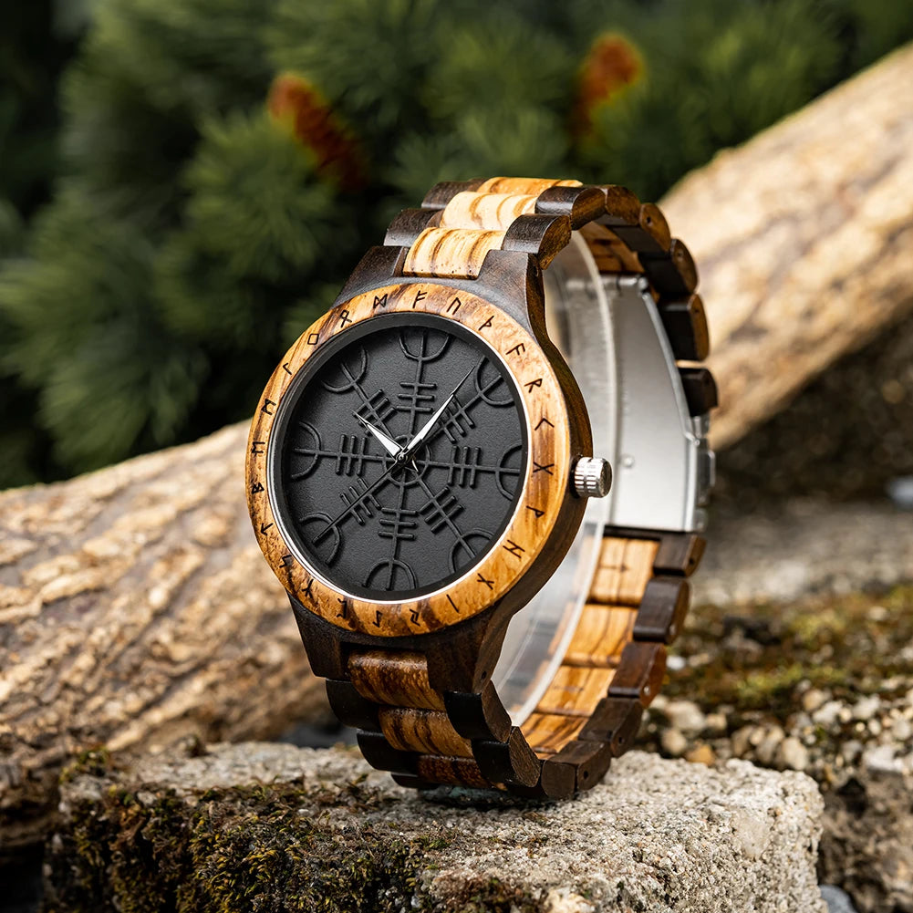 Vegvisir Wooden Watch – Crafted for Style & Guidance