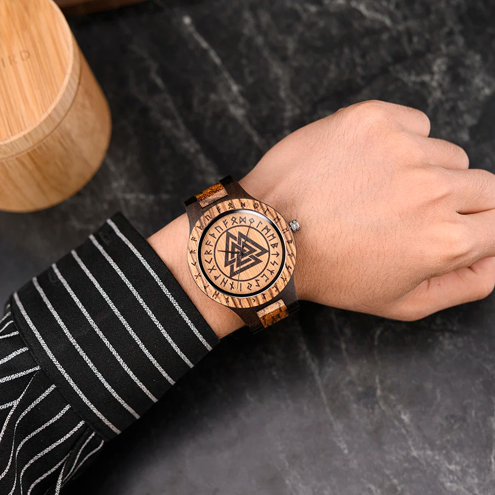 Vegvisir Wooden Watch – Crafted for Style & Guidance