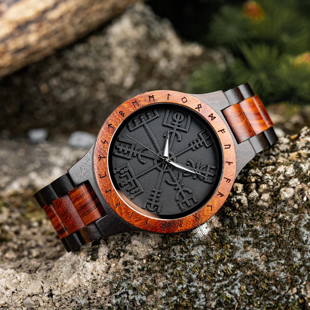 Vegvisir Wooden Watch – Crafted for Style & Guidance