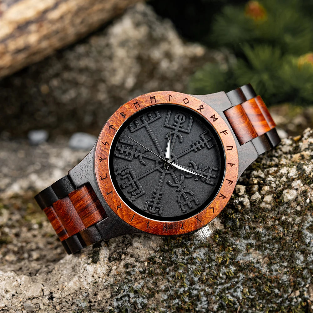 Vegvisir Wooden Watch – Crafted for Style & Guidance