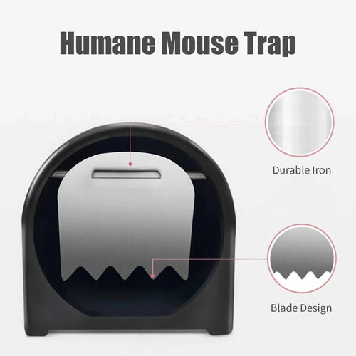 Transparent humane tunnel mouse trap with air holes and locking door for safe catch and release