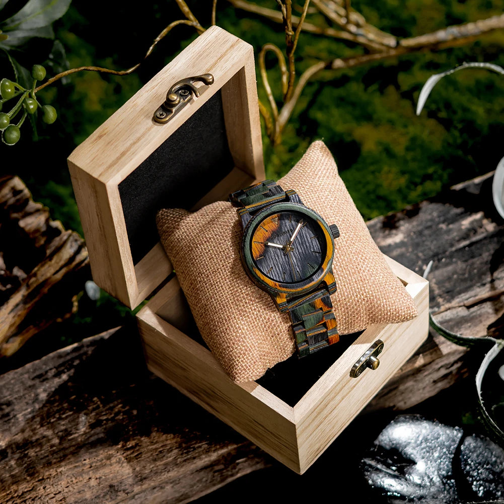 BOBO BIRD Wooden Echo Personalized Watch - Customizable & Unique Design For Men.