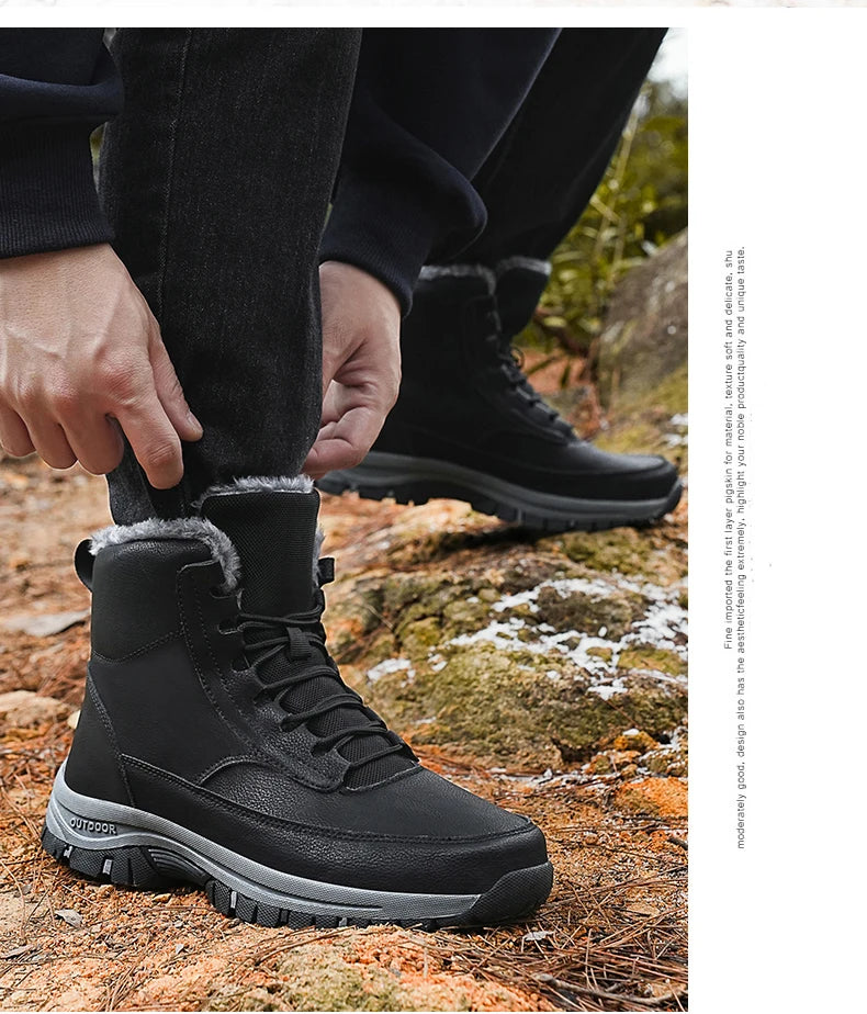 Warm Waterproof Men's Hiking Boots