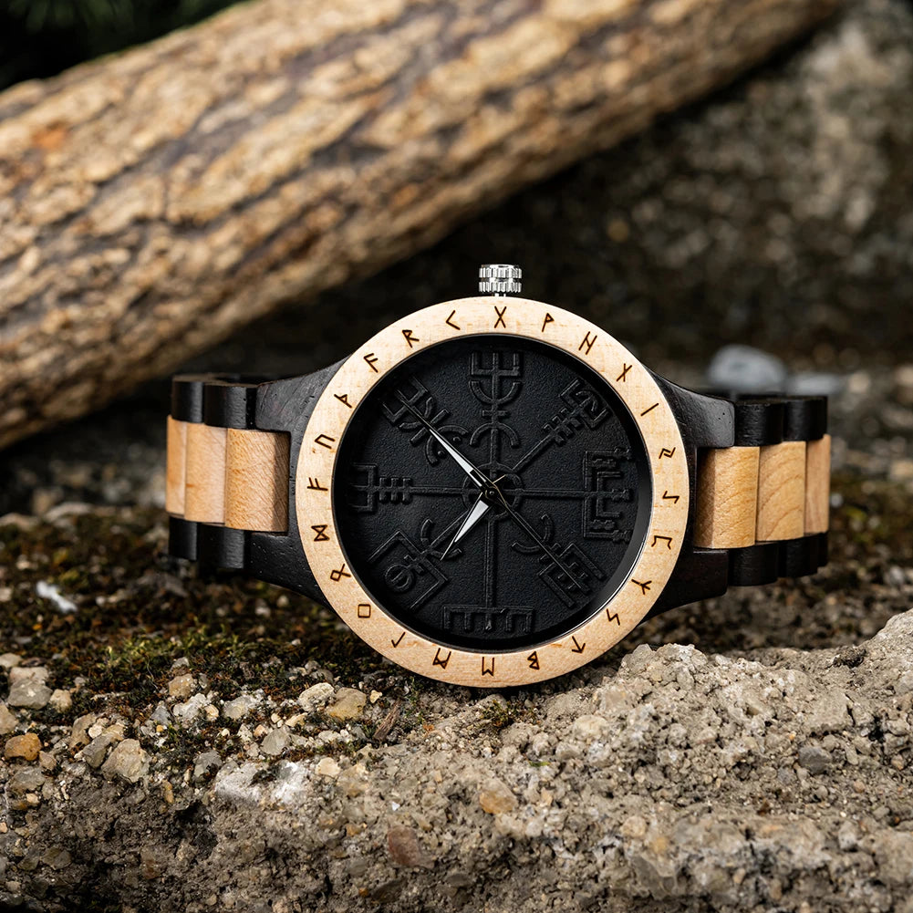 Vegvisir Wooden Watch – Crafted for Style & Guidance