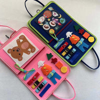 Montessori busy board with dressing buckles for toddlers by Zepivo