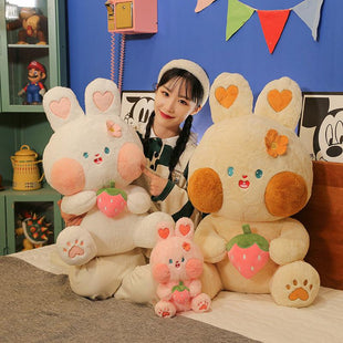 Creative Hugging Strawberry Bunny Plush Toy