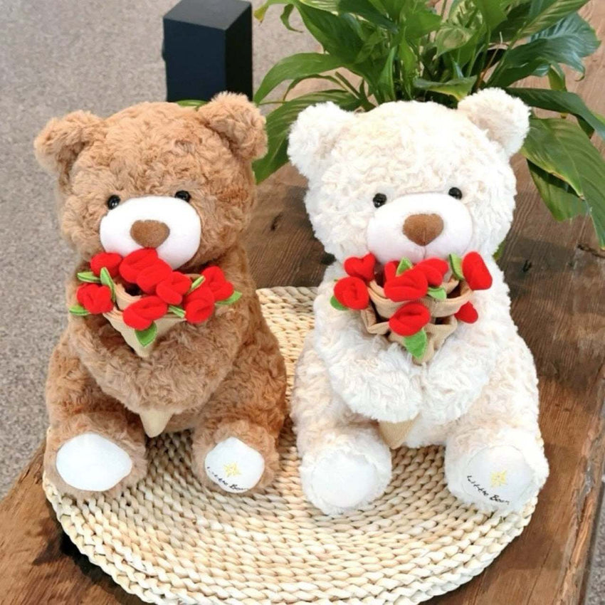 Rose Bouquet Bear Doll Plush Toy