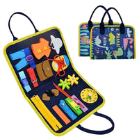 Montessori busy board with dressing buckles for toddlers by Zepivo