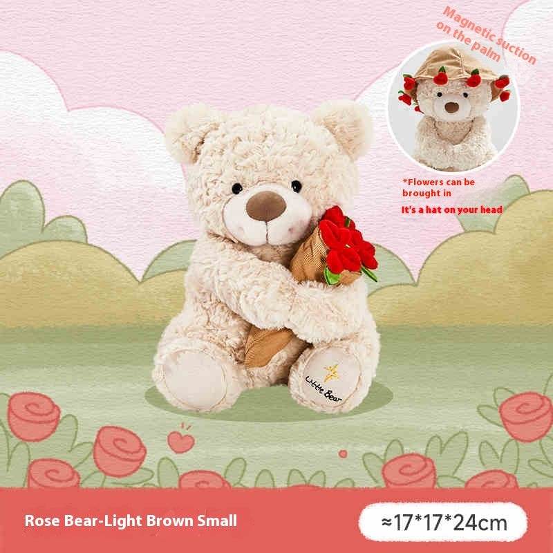 Rose Bouquet Bear Doll Plush Toy